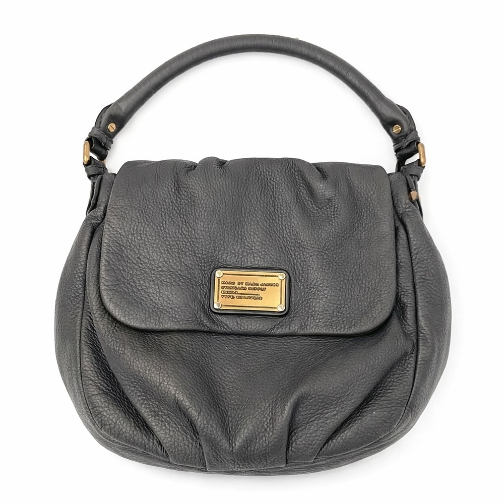 Marc By Marc Jacobs Classic Q Lil Ukita Gray Pebbled Leather Hobo Shoulder Bag